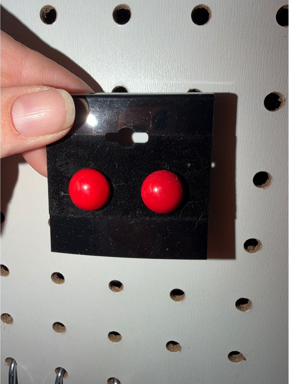 Bold Red Round Stud Earrings - Classic Pop of Color